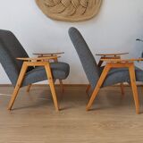 2 designer armchairs by j. šmidek, 1970s.