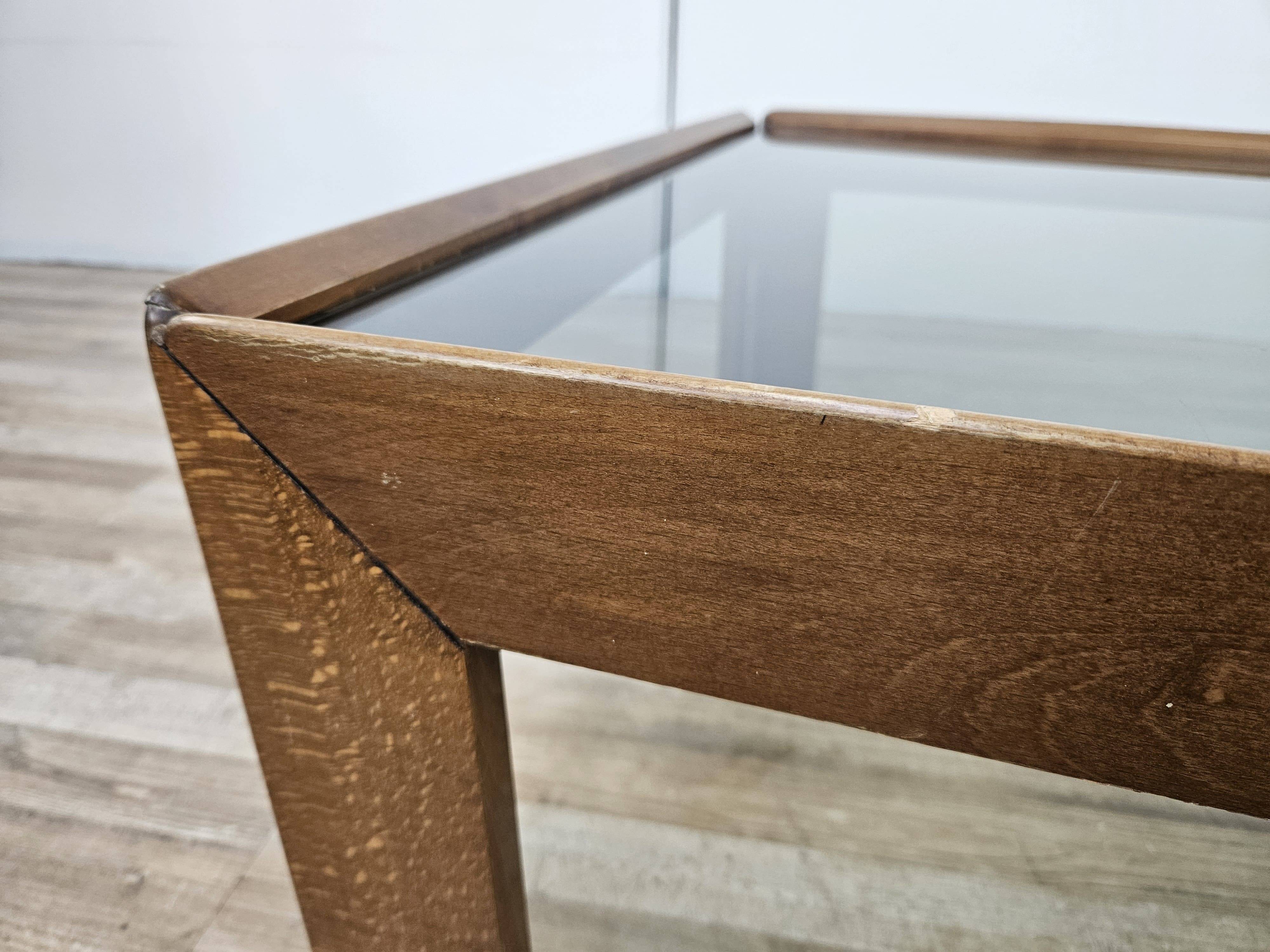 1960s coffee table by Afra and Tobia Scarpa for Cassina with smoked glass