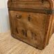 Antique trunk monogrammed coated canvas