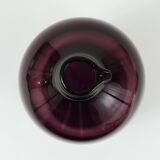 Glass vase signed Purple Timo Sarpaneva Pullo Bird Bottle, Iittala, Finland.