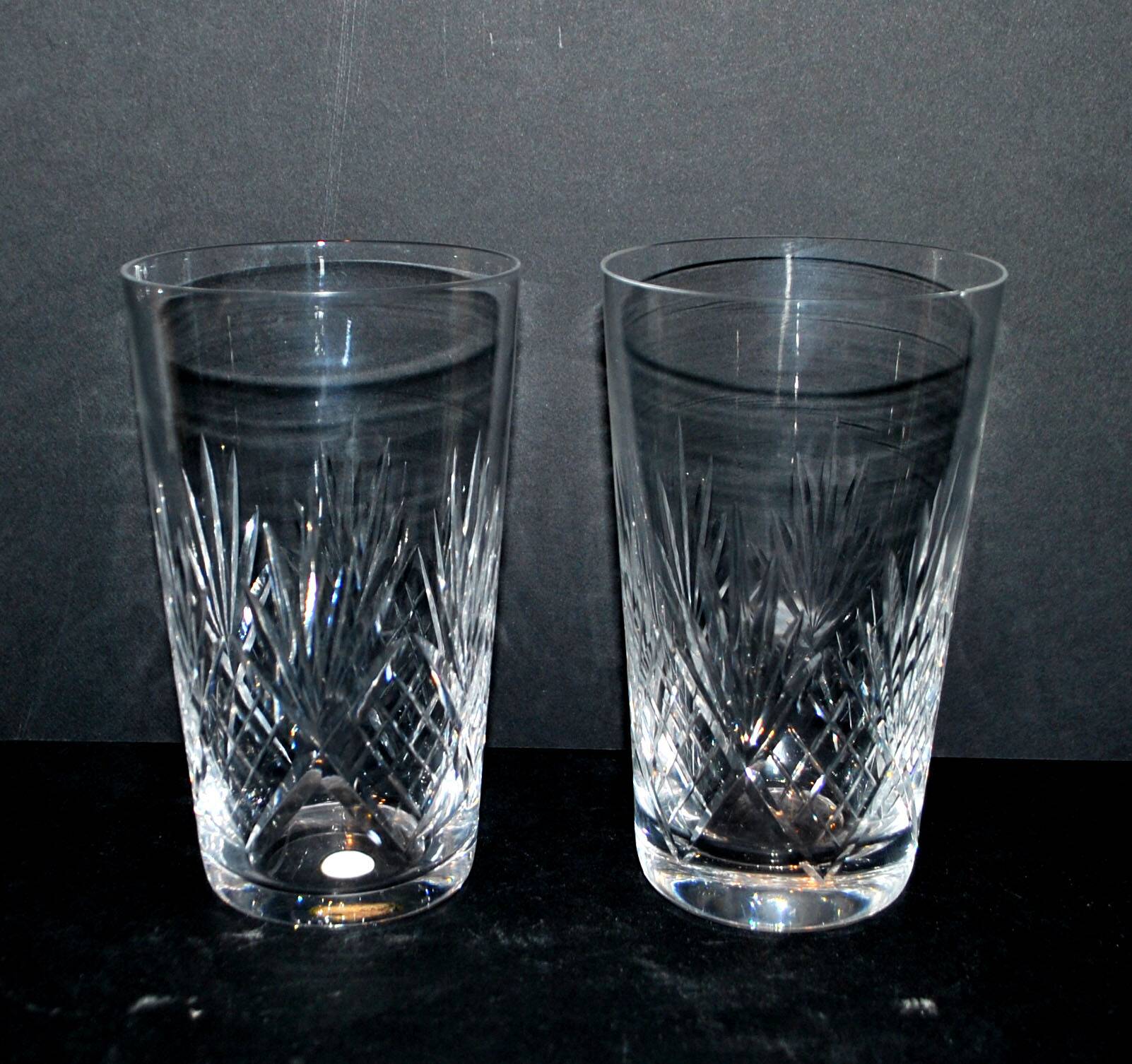 Set of 2 junon water juice glasses in cut crystal cristallerie lorraine lemberg