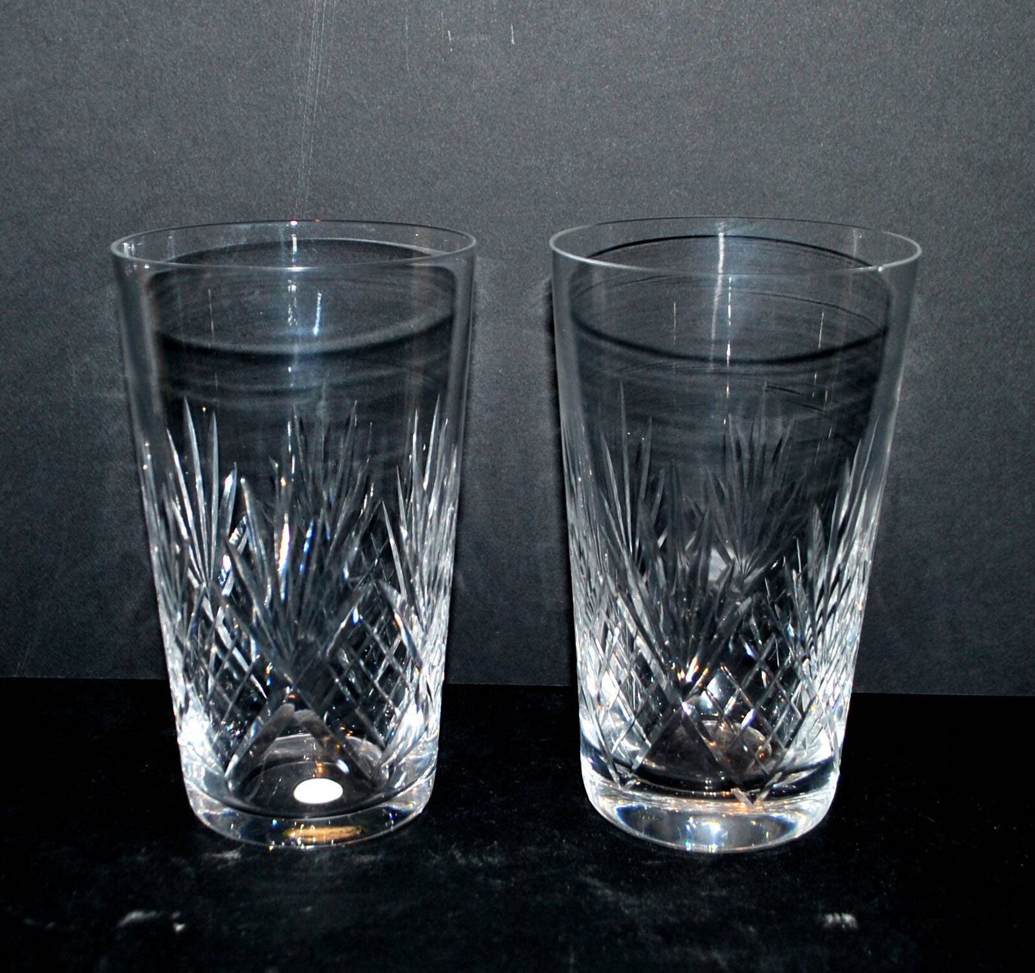 Set of 2 junon water juice glasses in cut crystal cristallerie lorraine lemberg