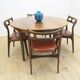 Dining room set in rosewood with table and 4 chairs, 1960s.