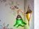 Applique tulipe en laiton et verre vert