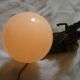 Lampe de table veilleuse globe opaline marbre cheval se cabrant régule