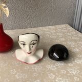 Coquetier and salt shaker Pierrot