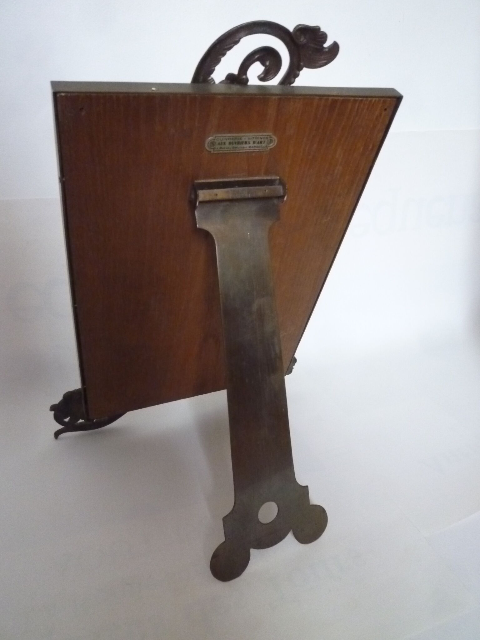 Mirror to ask bronze and brass beginning XXth 32 x 45 cm