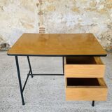 Vintage metal and formica desk with 2 drawers, circa 60's