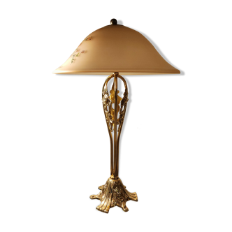 Lampe en laiton art nouveau par Anne naudy