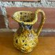 Antique pitcher cyclops enamels honey yellow vallauris fat lava vintage