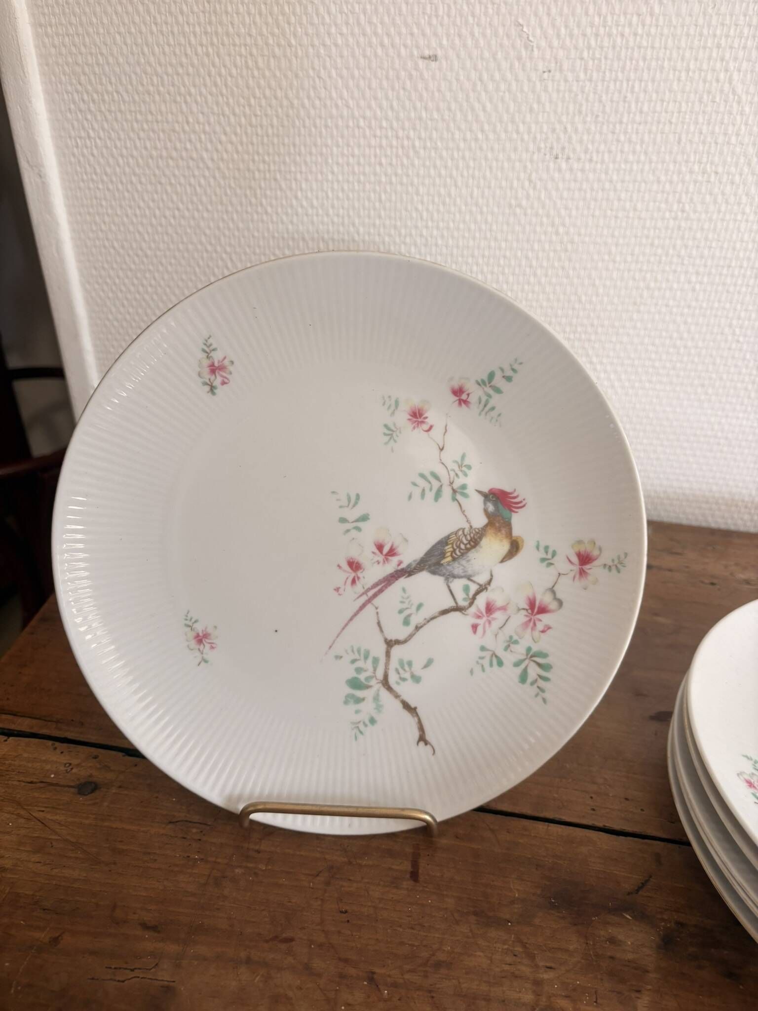Lot of 6 Flat Plates Seltmann Weiden Bavaria Porcelain Pheasant Birds