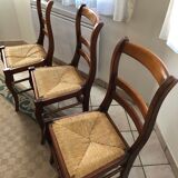 3 chairs in solid beech, Louis-Philippe