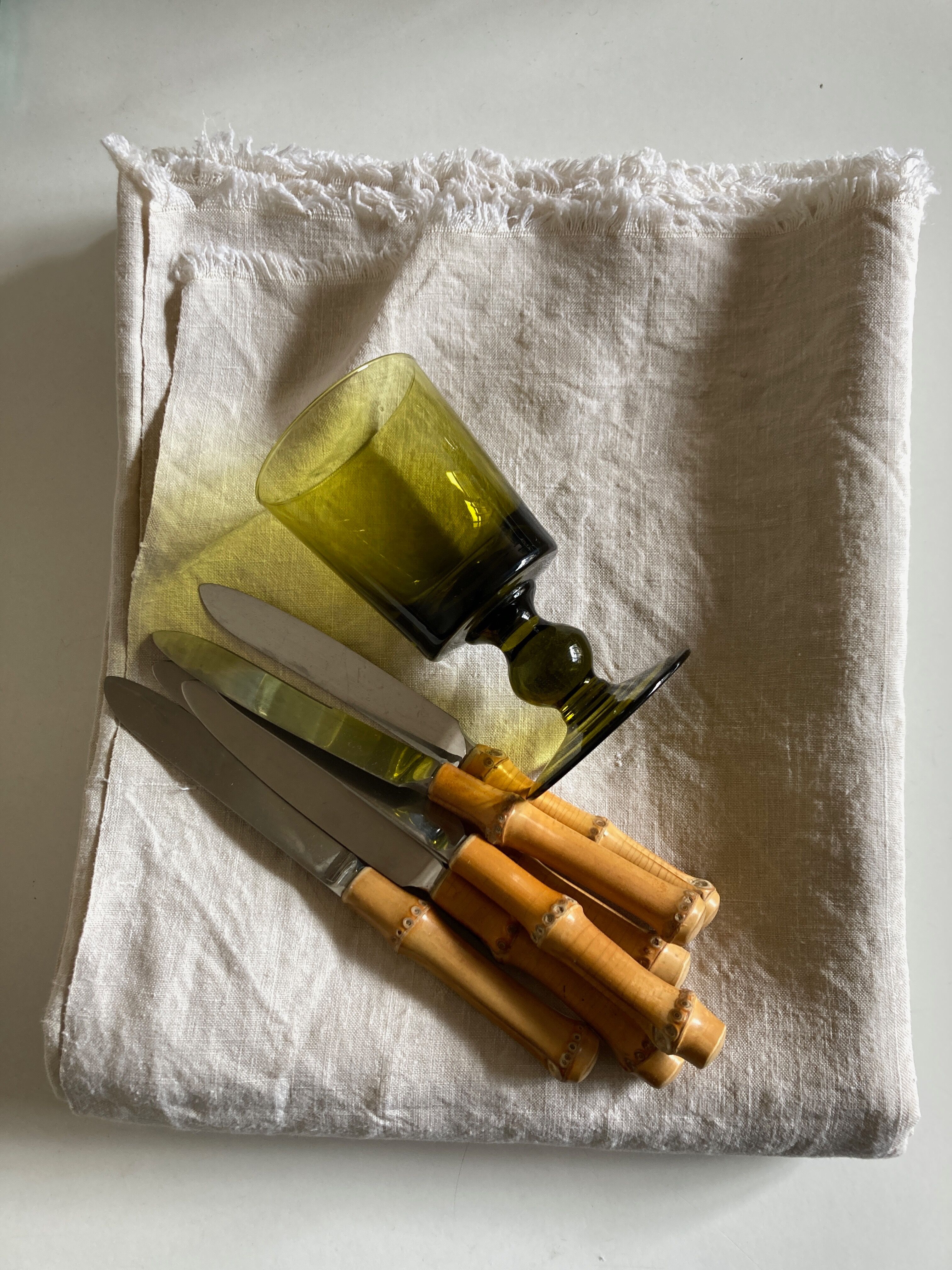 Farm tablecloth in raw linen canvas 19th L210cm