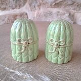 Salt and pepper shakers in slip