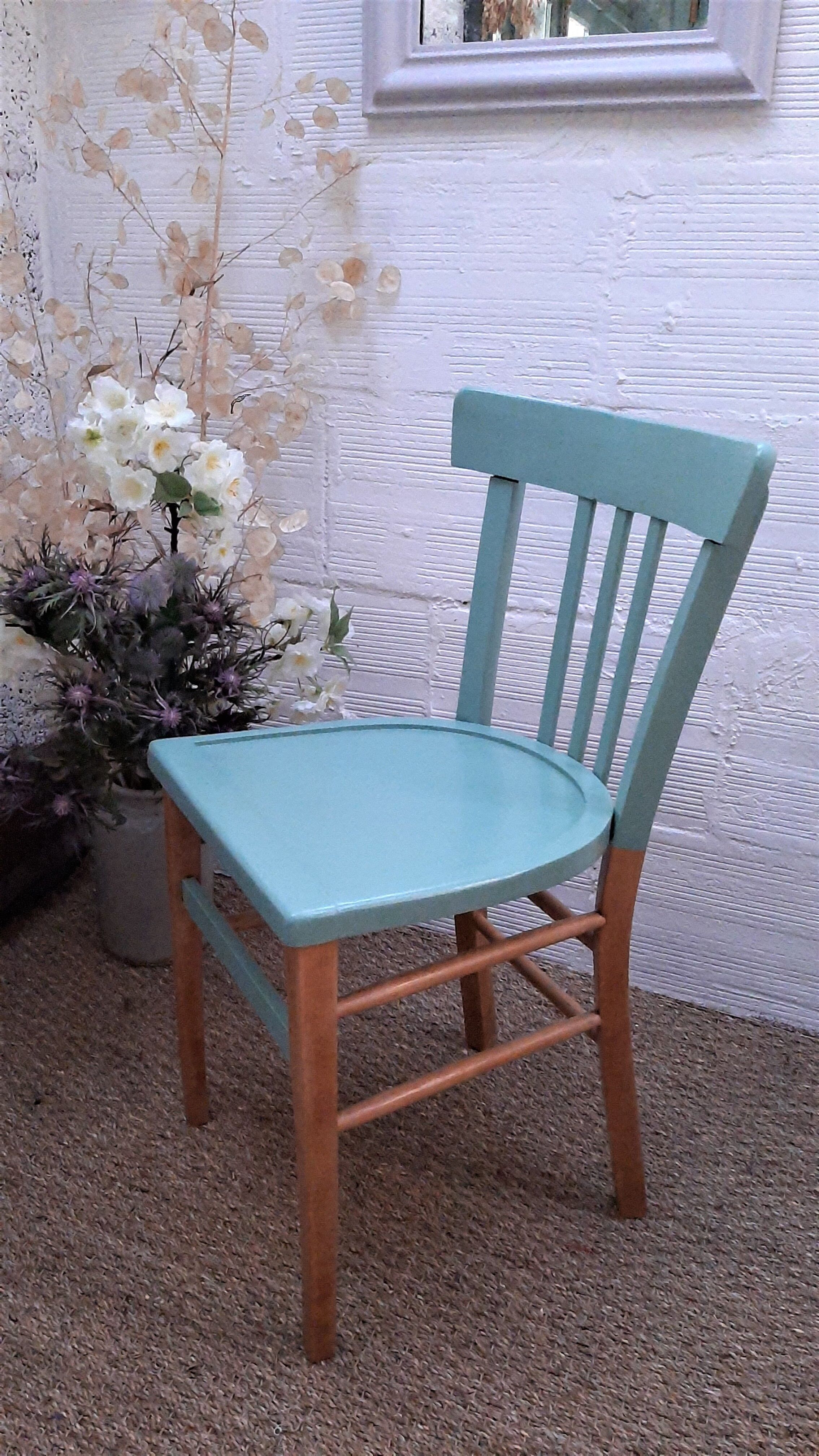 Chaise bistrot vintage années 50 vert mint