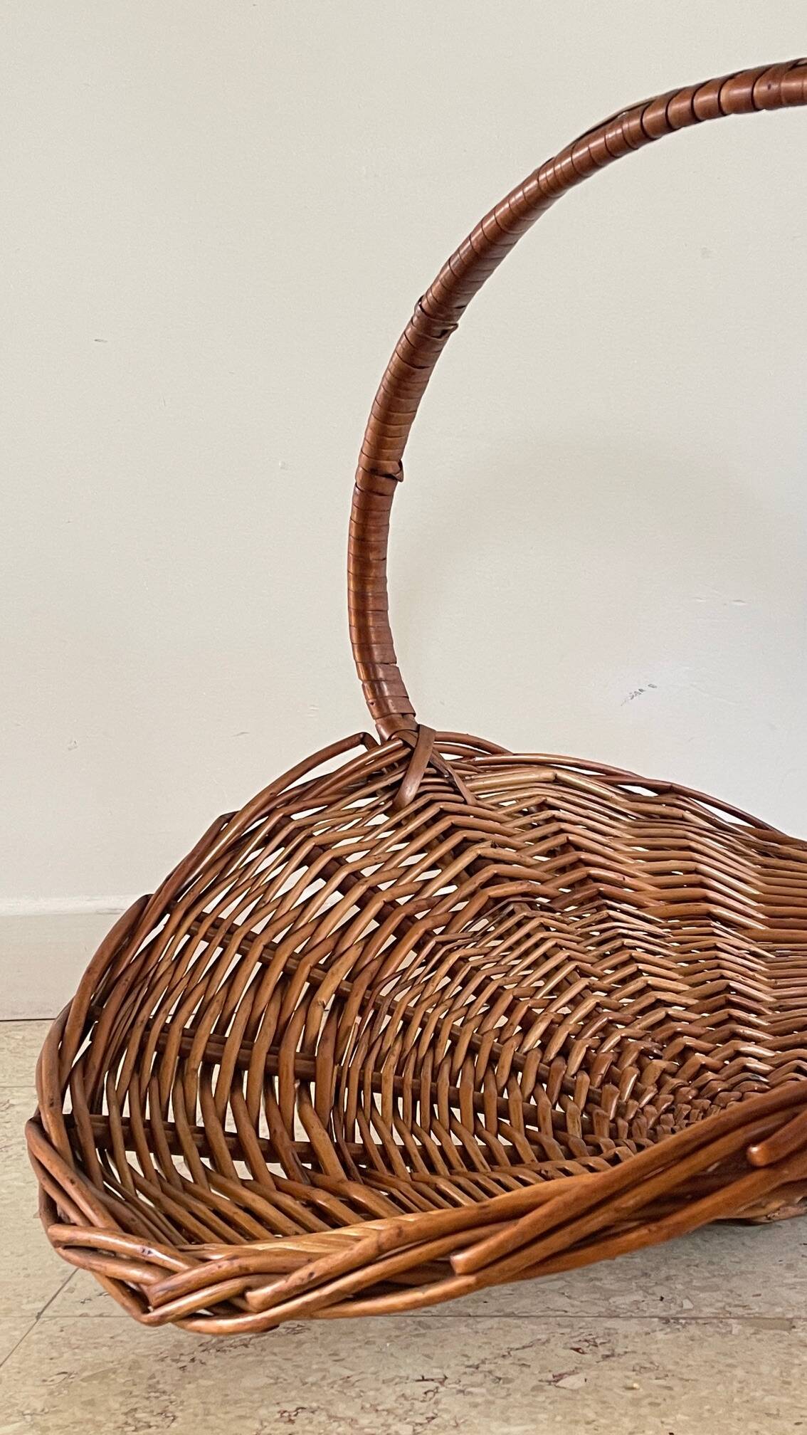 Vintage Rattan Log Basket