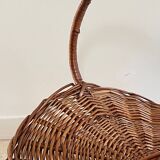 Vintage Rattan Log Basket