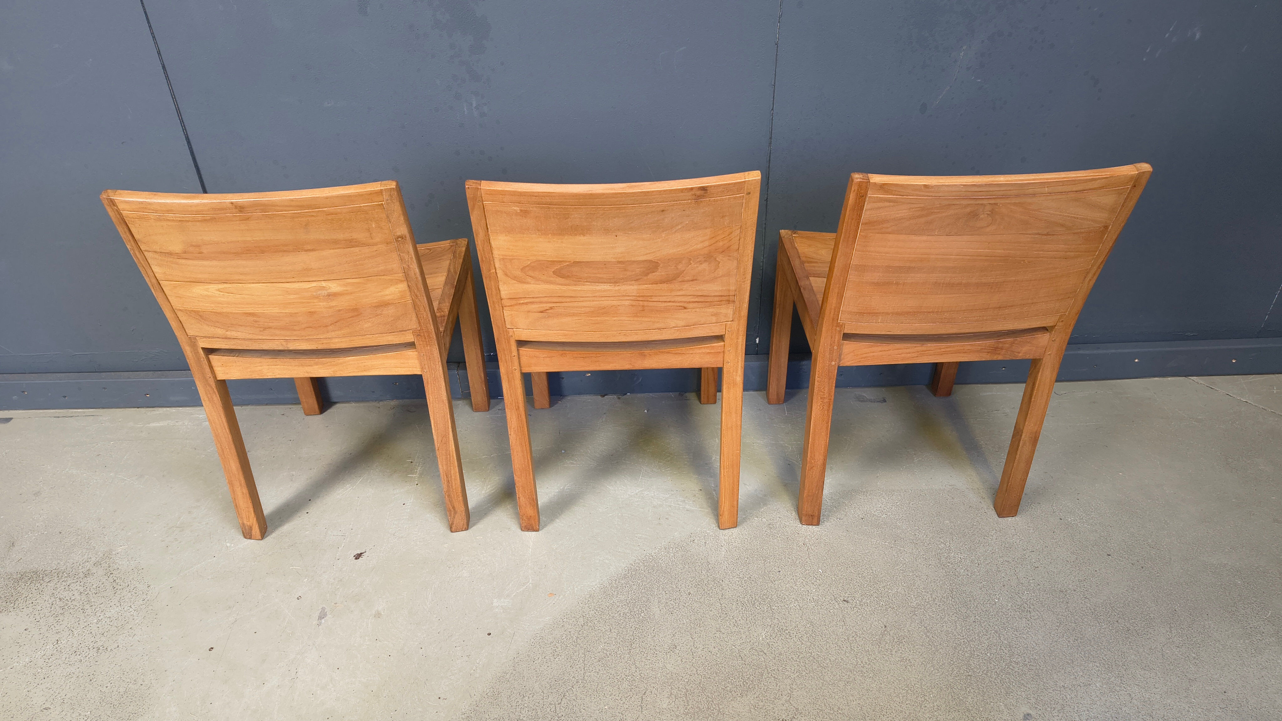 Vintage teak dining chairs set of 6 - 1980s