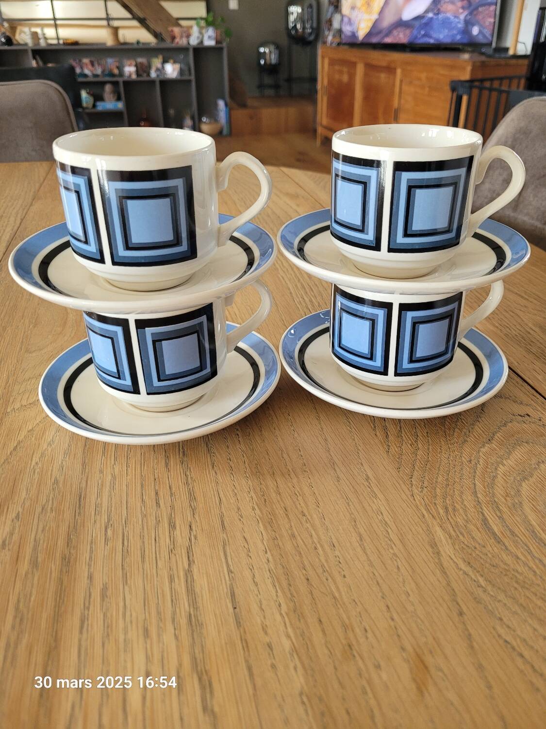 4 vintage cups and saucers