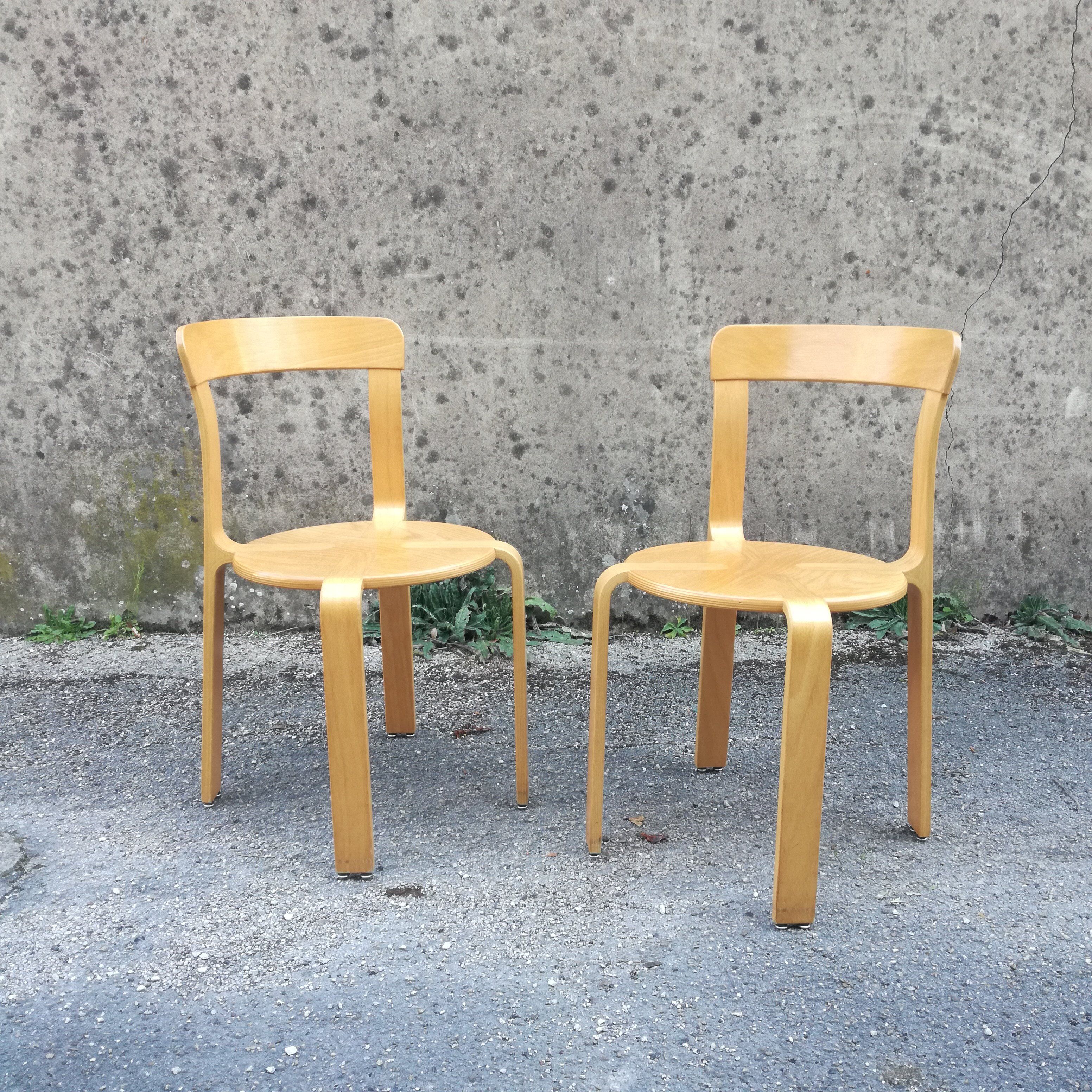Pair of stackable chairs by Bruno Rey for Dietiker, Switzerland, 1970