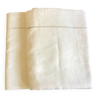 2 off-white linen sheets 230cmx330cm