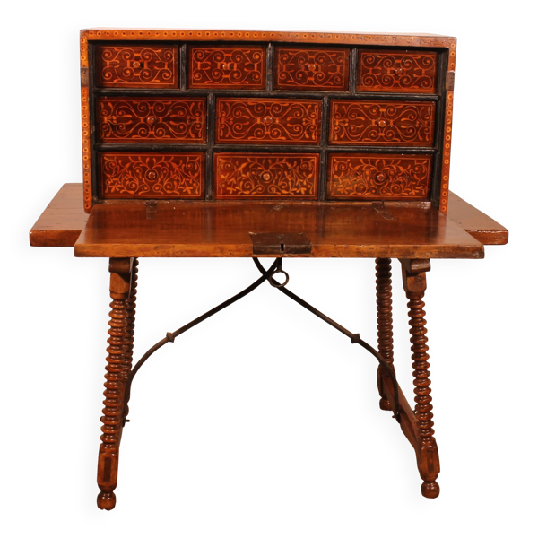 Renaissance Bargueno In Walnut And Fruitwood Marquetry - 16th Century — Beyit