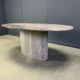 Table à manger en granit ovale vintage, années 1970