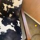 Armchair in walnut and animal print velvet