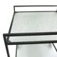 Minimal steel and wired glass sixties tea trolley