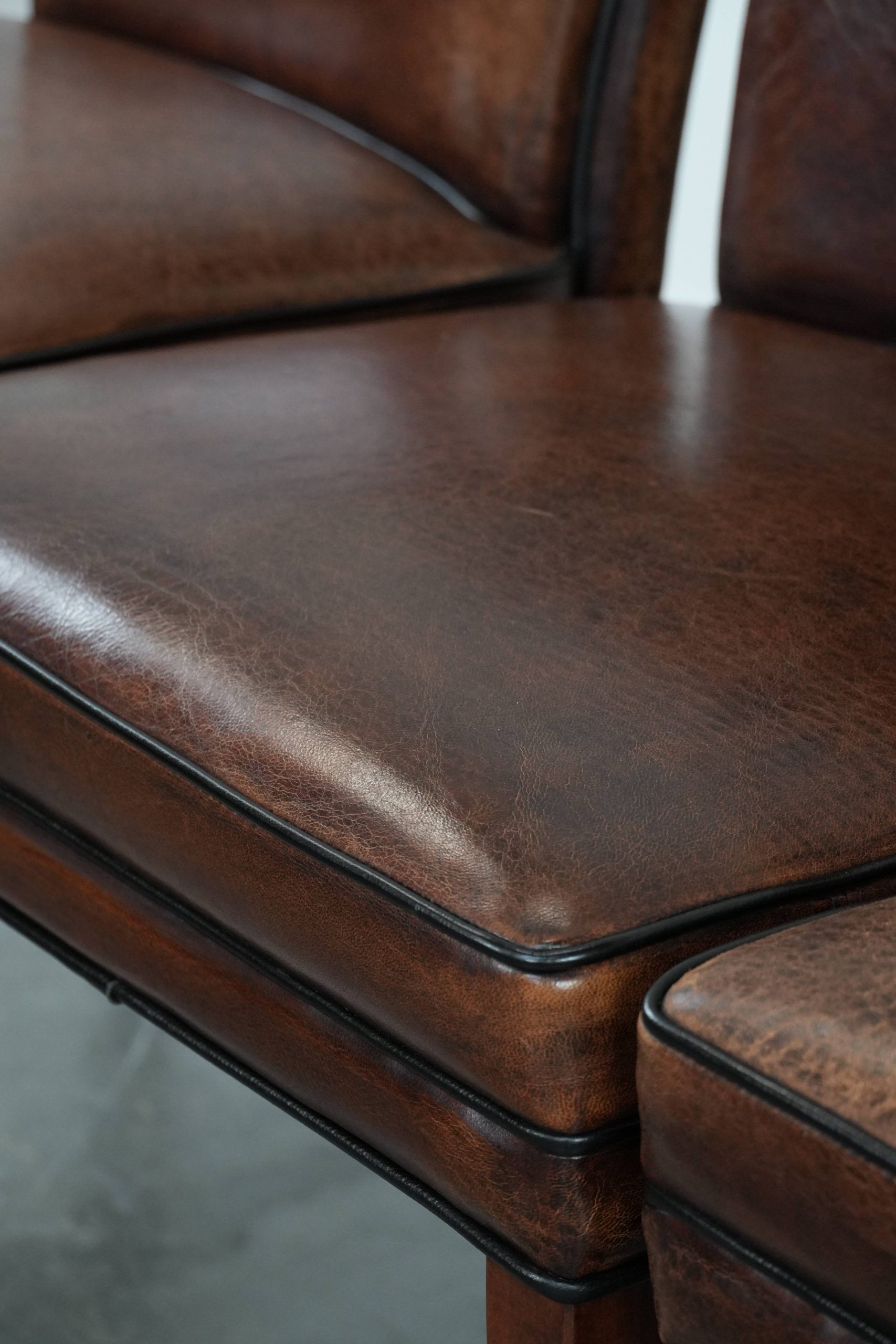 Set of 4 beautiful sheepskin dining chairs with character