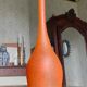 Grand soliflore Daum Nancy - verre soufflé marmoréen orange - H=41cm
