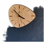 Vintage formica clock silent asymmetrical wall pendulum "Japy wood"