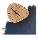 Vintage formica clock silent asymmetrical wall pendulum "Japy wood"