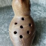 Old ceramic flower stick in the shape of an owl from the 60s signed the potter chin