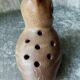 Old ceramic flower stick in the shape of an owl from the 60s signed the potter chin