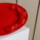 Vintage ceramic fruit dish - red enamel - relief of fruits - Mid-Century design - Italy 1980s