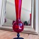 Red and blue blown glass soliflore vase - Murano style - 29 cm