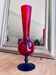 Red and blue blown glass soliflore vase - Murano style - 29 cm