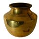 Ethnic vase in antique brass, handcrafted in India.