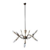 Lustre Stilnovo 12 arms brass Mid Century Modern 1950s