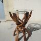 Rare six-branched intertwined pied and glass top.