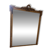 Grand miroir d'époque Napoléon III à fronton fleuri