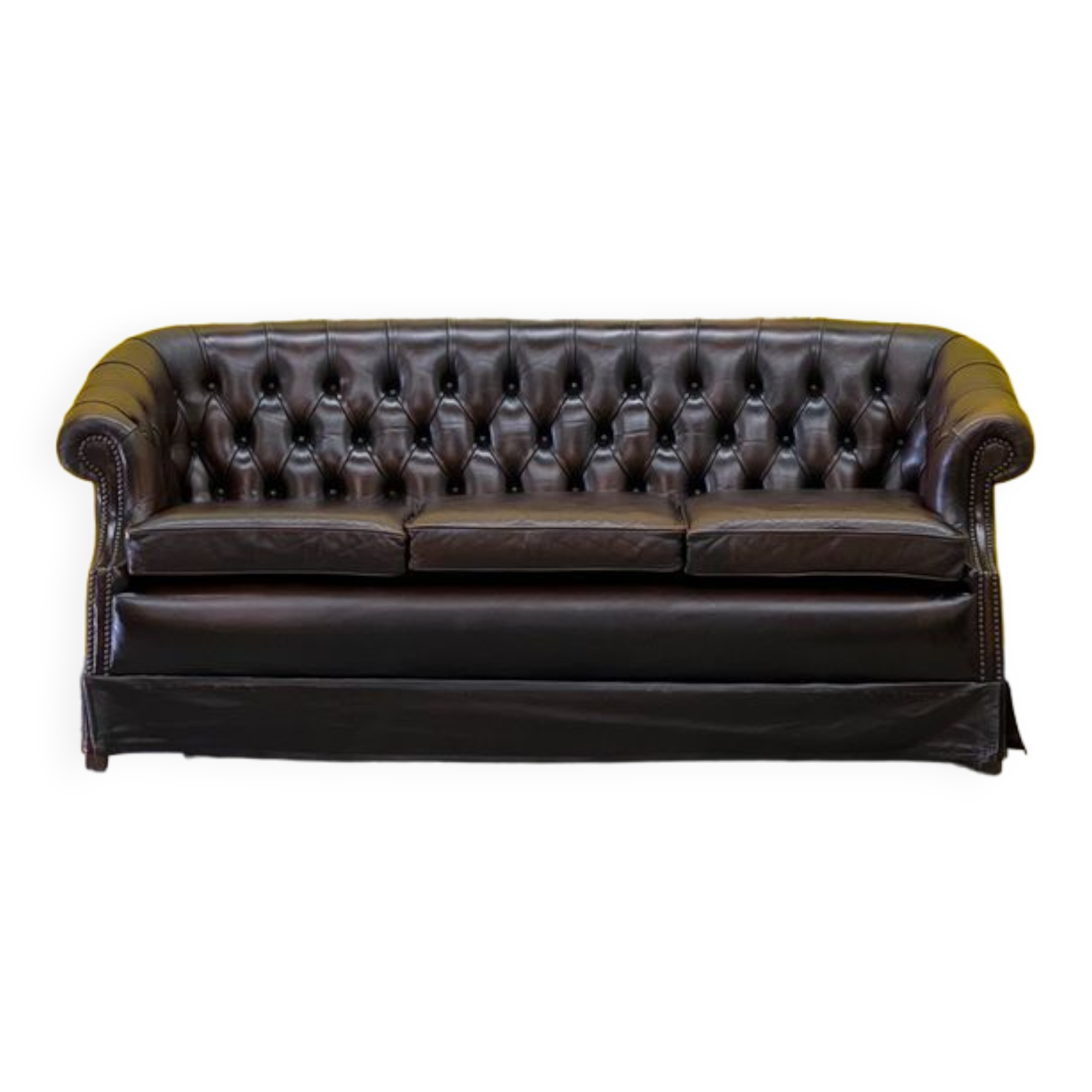 Canapé 3 places Chesterfield des années 1980