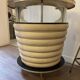 Bar 50s and its high chair in white skaï and formica cream