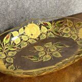 Crystal centerpiece cup painted with gold motifs circa 1900