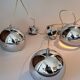 Set of 3 Benny Frandsen modular chrome pendant lights, Denmark 1970/80