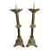 Pair of candlesticks in bronze and brass