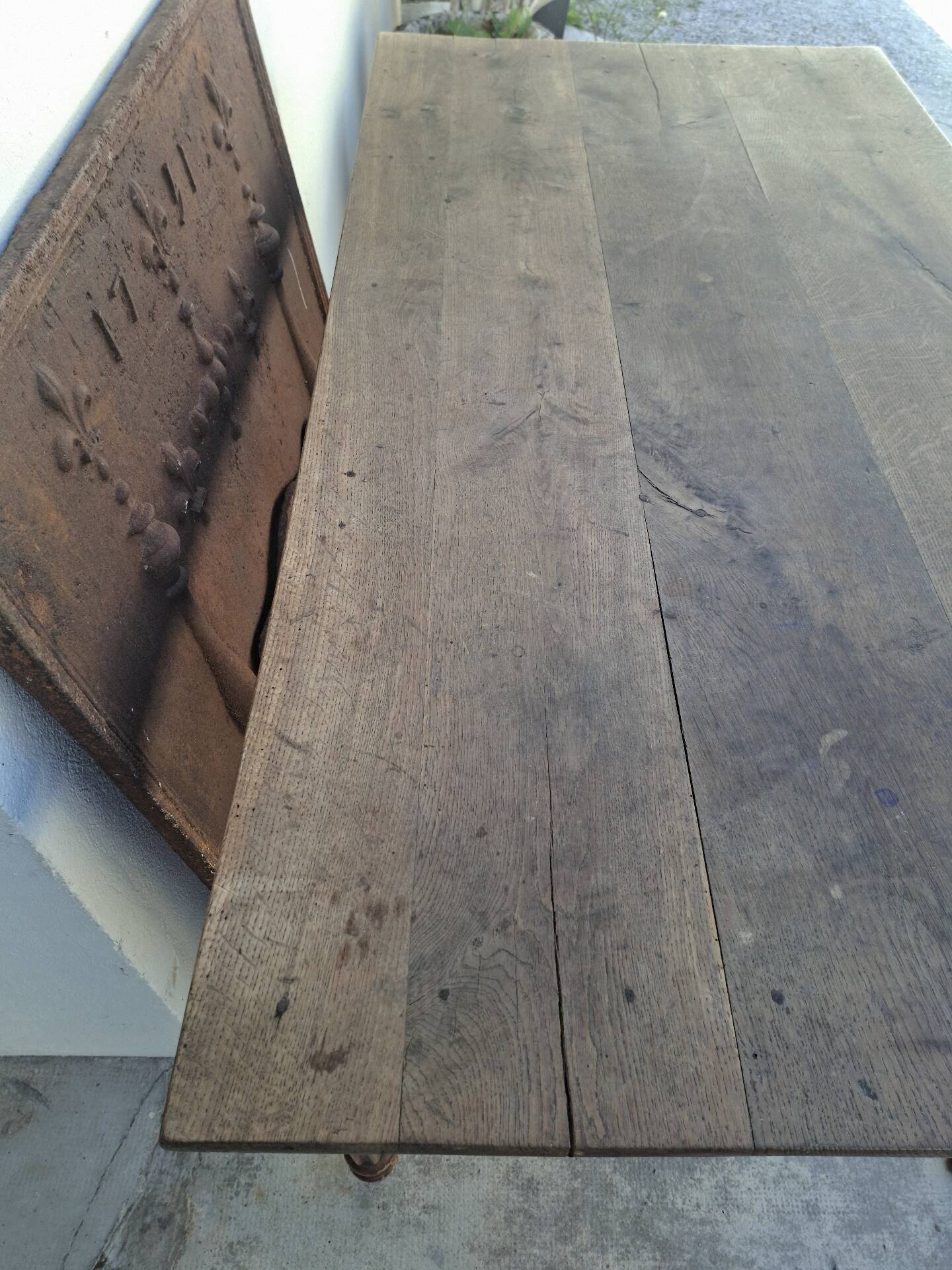 Table de ferme, bistrot, rustique en chêne massif