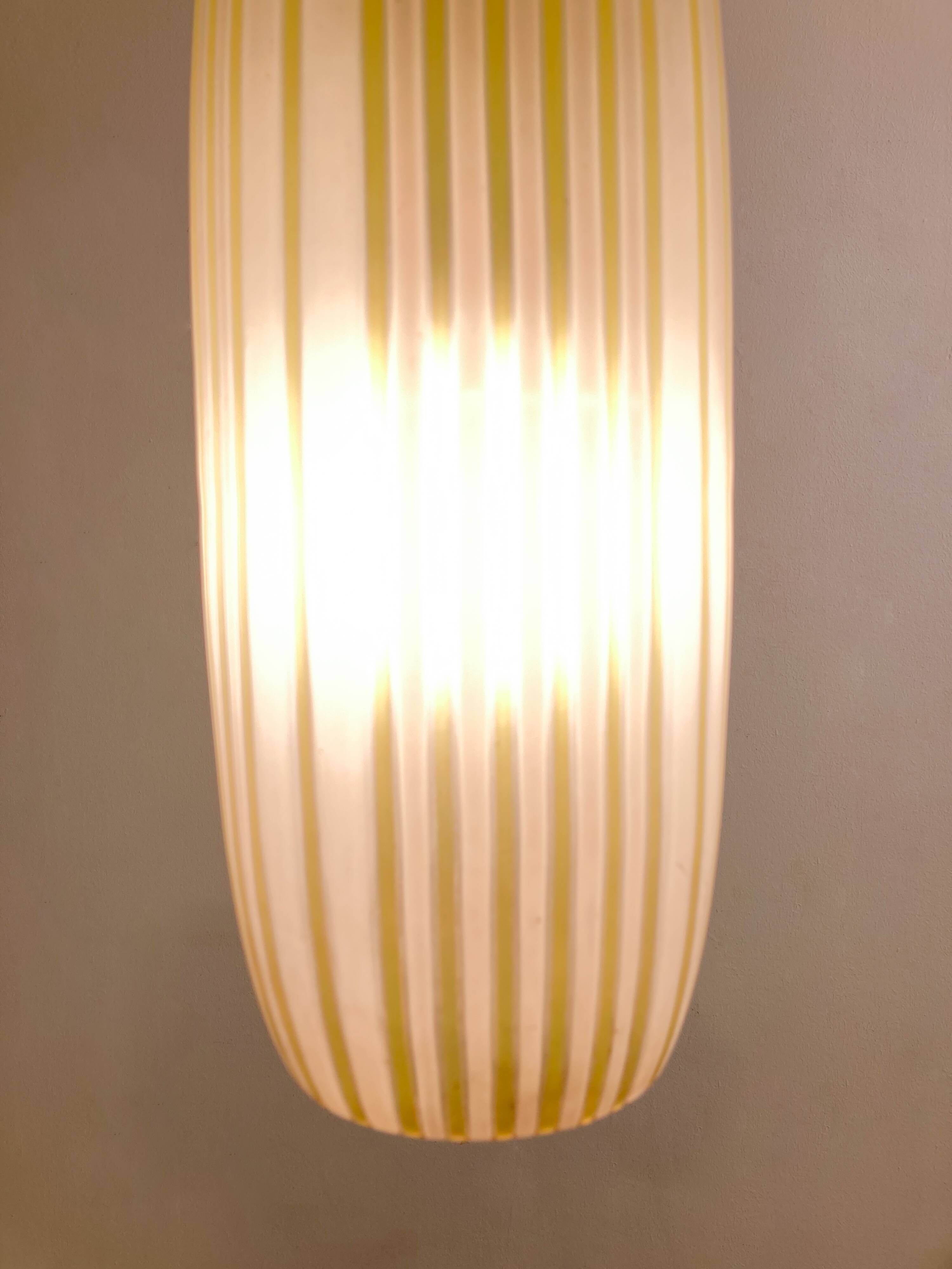 Mid-Century Modern Yellow Glass Pendant Lamp, Italy, 1960s