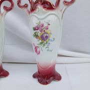 Pair of antique Onnaing slipware vases